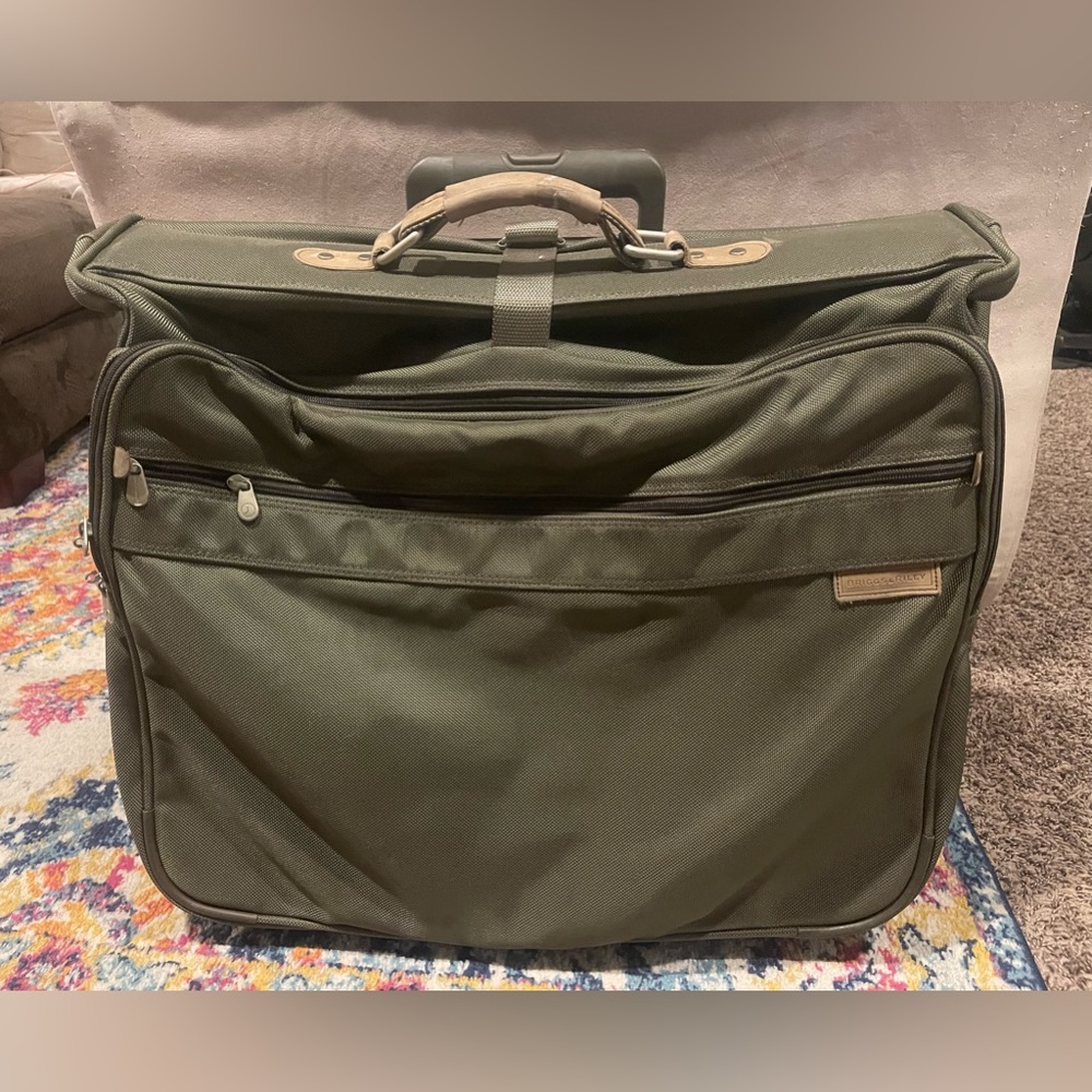 Briggs and Riley ballistic nylon rolling garment bag.